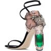 imageFSJ Women Open Toe Stylish Sandal Ankle Strap Chunky Block High Thick Heels Wedding Party Ballroom Prom Shoes US Size 415 USFlower