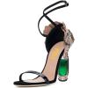 imageFSJ Women Open Toe Stylish Sandal Ankle Strap Chunky Block High Thick Heels Wedding Party Ballroom Prom Shoes US Size 415 USFlower