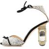 imageFSJ Women Open Toe Stylish Sandal Ankle Strap Chunky Block High Thick Heels Wedding Party Ballroom Prom Shoes US Size 415 USGlitter