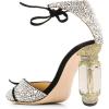 imageFSJ Women Open Toe Stylish Sandal Ankle Strap Chunky Block High Thick Heels Wedding Party Ballroom Prom Shoes US Size 415 USGlitter