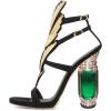 imageFSJ Women Open Toe Stylish Sandal Ankle Strap Chunky Block High Thick Heels Wedding Party Ballroom Prom Shoes US Size 415 USGold