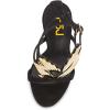 imageFSJ Women Open Toe Stylish Sandal Ankle Strap Chunky Block High Thick Heels Wedding Party Ballroom Prom Shoes US Size 415 USGold