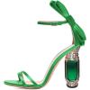 imageFSJ Women Open Toe Stylish Sandal Ankle Strap Chunky Block High Thick Heels Wedding Party Ballroom Prom Shoes US Size 415 USGreen Bow