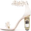 imageFSJ Women Open Toe Stylish Sandal Ankle Strap Chunky Block High Thick Heels Wedding Party Ballroom Prom Shoes US Size 415 USIvory