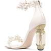imageFSJ Women Open Toe Stylish Sandal Ankle Strap Chunky Block High Thick Heels Wedding Party Ballroom Prom Shoes US Size 415 USIvory