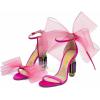 imageFSJ Women Open Toe Stylish Sandal Ankle Strap Chunky Block High Thick Heels Wedding Party Ballroom Prom Shoes US Size 415 USPink Mesh