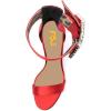 imageFSJ Women Open Toe Stylish Sandal Ankle Strap Chunky Block High Thick Heels Wedding Party Ballroom Prom Shoes US Size 415 USRed