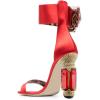 imageFSJ Women Open Toe Stylish Sandal Ankle Strap Chunky Block High Thick Heels Wedding Party Ballroom Prom Shoes US Size 415 USRed