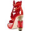 imageFSJ Women Open Toe Stylish Sandal Ankle Strap Chunky Block High Thick Heels Wedding Party Ballroom Prom Shoes US Size 415 USRed Flame