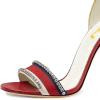 imageFSJ Women Open Toe Stylish Sandal Ankle Strap Chunky Block High Thick Heels Wedding Party Ballroom Prom Shoes US Size 415 USRed Green