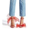 imageFSJ Women Open Toe Stylish Sandal Ankle Strap Chunky Block High Thick Heels Wedding Party Ballroom Prom Shoes US Size 415 USRed Mesh