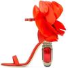 imageFSJ Women Open Toe Stylish Sandal Ankle Strap Chunky Block High Thick Heels Wedding Party Ballroom Prom Shoes US Size 415 USRed Orange