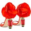 imageFSJ Women Open Toe Stylish Sandal Ankle Strap Chunky Block High Thick Heels Wedding Party Ballroom Prom Shoes US Size 415 USRed Orange