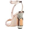 imageFSJ Women Open Toe Stylish Sandal Ankle Strap Chunky Block High Thick Heels Wedding Party Ballroom Prom Shoes US Size 415 USRose Gold