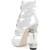 imageFSJ Women Open Toe Stylish Sandal Ankle Strap Chunky Block High Thick Heels Wedding Party Ballroom Prom Shoes US Size 415 USWhite Flame