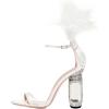imageFSJ Women Open Toe Stylish Sandal Ankle Strap Chunky Block High Thick Heels Wedding Party Ballroom Prom Shoes US Size 415 USWhite Fur
