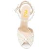imageFSJ Women Open Toe Stylish Sandal Ankle Strap Chunky Block High Thick Heels Wedding Party Ballroom Prom Shoes US Size 415 USWhite Pearl