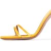imageFSJ Women Open Toe Stylish Sandal Ankle Strap Chunky Block High Thick Heels Wedding Party Ballroom Prom Shoes US Size 415 USYellow Bow