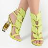 imageFSJ Women Open Toe Stylish Sandal Ankle Strap Chunky Block High Thick Heels Wedding Party Ballroom Prom Shoes US Size 415 USYellow Flame