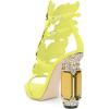 imageFSJ Women Open Toe Stylish Sandal Ankle Strap Chunky Block High Thick Heels Wedding Party Ballroom Prom Shoes US Size 415 USYellow Flame