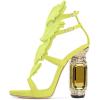 imageFSJ Women Open Toe Stylish Sandal Ankle Strap Chunky Block High Thick Heels Wedding Party Ballroom Prom Shoes US Size 415 USYellow Flame