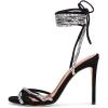 imageFSJ Women Strappy Ankle Wrap High Heels Sandals Open Toe Lace Up Cross Straps Stiletto Shoes Size 415 USBlack