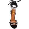 imageFSJ Women Strappy Ankle Wrap High Heels Sandals Open Toe Lace Up Cross Straps Stiletto Shoes Size 415 USBlack