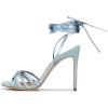 imageFSJ Women Strappy Ankle Wrap High Heels Sandals Open Toe Lace Up Cross Straps Stiletto Shoes Size 415 USBlue