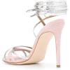 imageFSJ Women Strappy Ankle Wrap High Heels Sandals Open Toe Lace Up Cross Straps Stiletto Shoes Size 415 USPink