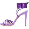 imageFSJ Women Strappy Ankle Wrap High Heels Sandals Open Toe Lace Up Cross Straps Stiletto Shoes Size 415 USPurple