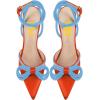 imageFSJ Womens Pointy Toe Stiletto High Heel Sandals Rhinestones Bowknot Ankle Strap Buckle Heeled Pump Lace Up Dress Party Shoes Size 415 USOrange