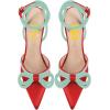 imageFSJ Womens Pointy Toe Stiletto High Heel Sandals Rhinestones Bowknot Ankle Strap Buckle Heeled Pump Lace Up Dress Party Shoes Size 415 USPure Red