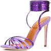 imageFSJ Women Strappy Ankle Wrap High Heels Sandals Open Toe Lace Up Cross Straps Stiletto Shoes Size 415 USPurple