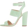 imageFSJ Women Ankle Strap Slingback Sandals Open Toe Chunky High Heels Strappy Shoes Size 415 USAquamarine
