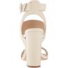 imageFSJ Women Ankle Strap Slingback Sandals Open Toe Chunky High Heels Strappy Shoes Size 415 USIvory