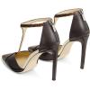 imageFSJ Women Charm T Strap Sandals Stilettos High Heels Pointed Closed Toe Pumps Back Zipper Ladies Girls Party Prom Wedding Sexy Dress Shoes Size 415 USSnake Print