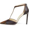 imageFSJ Women Charm T Strap Sandals Stilettos High Heels Pointed Closed Toe Pumps Back Zipper Ladies Girls Party Prom Wedding Sexy Dress Shoes Size 415 USSnake Print
