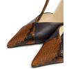 imageFSJ Women Charm T Strap Sandals Stilettos High Heels Pointed Closed Toe Pumps Back Zipper Ladies Girls Party Prom Wedding Sexy Dress Shoes Size 415 USSnake Print