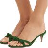 imageFSJ Women Cute Bowknot Slip On Mules Summer Open Toe Kitten Low Heel Sandal Ladies Casual Comfy Walking Dress Shoes Size 415 M USForestgreen