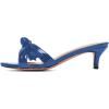 imageFSJ Women Cute Bowknot Slip On Mules Summer Open Toe Kitten Low Heel Sandal Ladies Casual Comfy Walking Dress Shoes Size 415 M USGlossy Blue