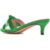 imageFSJ Women Cute Bowknot Slip On Mules Summer Open Toe Kitten Low Heel Sandal Ladies Casual Comfy Walking Dress Shoes Size 415 M USGlossy Green