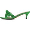 imageFSJ Women Cute Bowknot Slip On Mules Summer Open Toe Kitten Low Heel Sandal Ladies Casual Comfy Walking Dress Shoes Size 415 M USGlossy Green