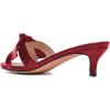 imageFSJ Women Cute Bowknot Slip On Mules Summer Open Toe Kitten Low Heel Sandal Ladies Casual Comfy Walking Dress Shoes Size 415 M USGlossy Winered