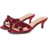 imageFSJ Women Cute Bowknot Slip On Mules Summer Open Toe Kitten Low Heel Sandal Ladies Casual Comfy Walking Dress Shoes Size 415 M USGlossy Winered