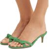 imageFSJ Women Cute Bowknot Slip On Mules Summer Open Toe Kitten Low Heel Sandal Ladies Casual Comfy Walking Dress Shoes Size 415 M USGreen