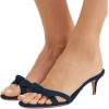 imageFSJ Women Cute Bowknot Slip On Mules Summer Open Toe Kitten Low Heel Sandal Ladies Casual Comfy Walking Dress Shoes Size 415 M USNavy