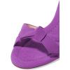 imageFSJ Women Cute Bowknot Slip On Mules Summer Open Toe Kitten Low Heel Sandal Ladies Casual Comfy Walking Dress Shoes Size 415 M USPurple