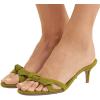 imageFSJ Women Cute Bowknot Slip On Mules Summer Open Toe Kitten Low Heel Sandal Ladies Casual Comfy Walking Dress Shoes Size 415 M USYellow Green
