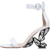 imageFSJ Women Dressy Open Toe Ankle Strap Butterfly High Heel Sandal Strappy Date Cocktail Nightclub Pumps Shoes Size 416 USWhite
