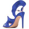 imageFSJ Women Dressy Open Toe Stiletto High Heel Ankle Strap Satin Sandal with Ruffle Size 415 USBlue